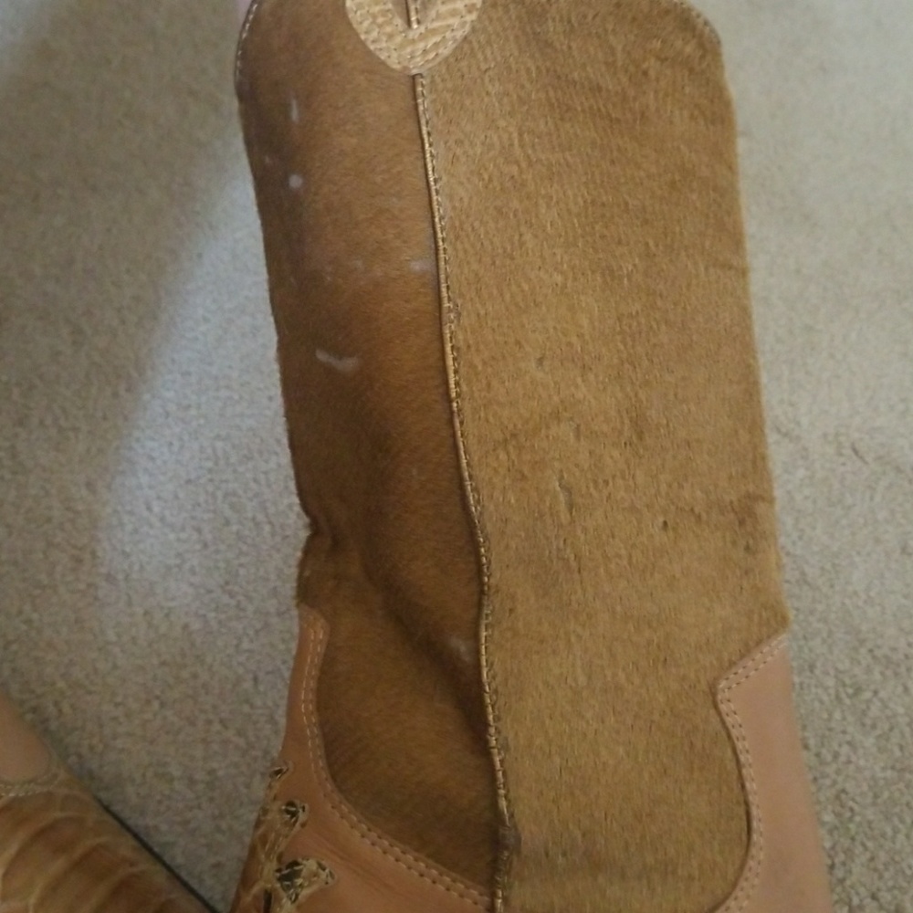Stunning Tan Pony Hair Cow Girl Boots - Picture 5 of 5